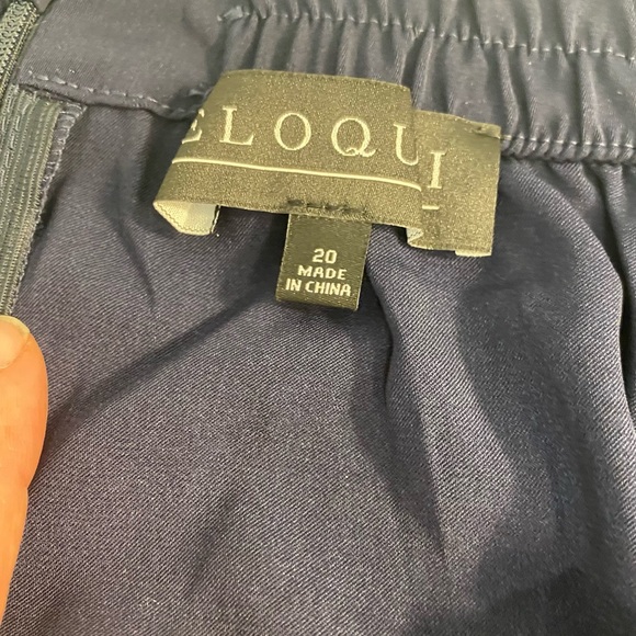 ELOQUII Navy Blue Skirt Cascade details on one dice Sz 20 NWT - Picture 7 of 8